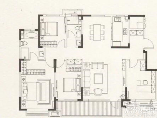户型图-159平方米