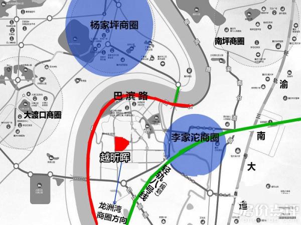 离巴南区龙洲湾商圈与李家沱商圈在距离在10公里以内